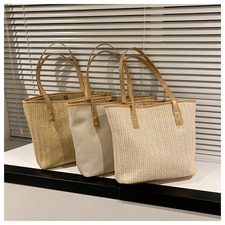 Bolso tote de rafia grande para playa