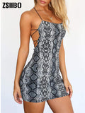 Vestido mini bodycon strapless con estampado de serpiente