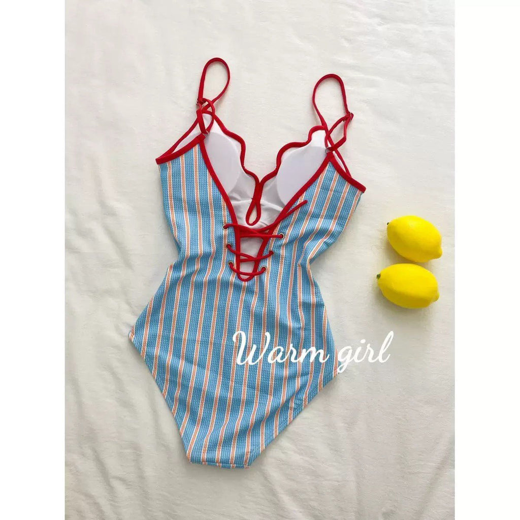 Bañador de Rayas Casual para Mujer