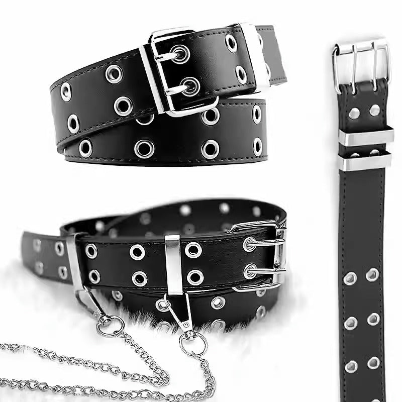 Cinturon Punk Hip Hop con Cadena Decorativa para Mujer - Estilo Urbano