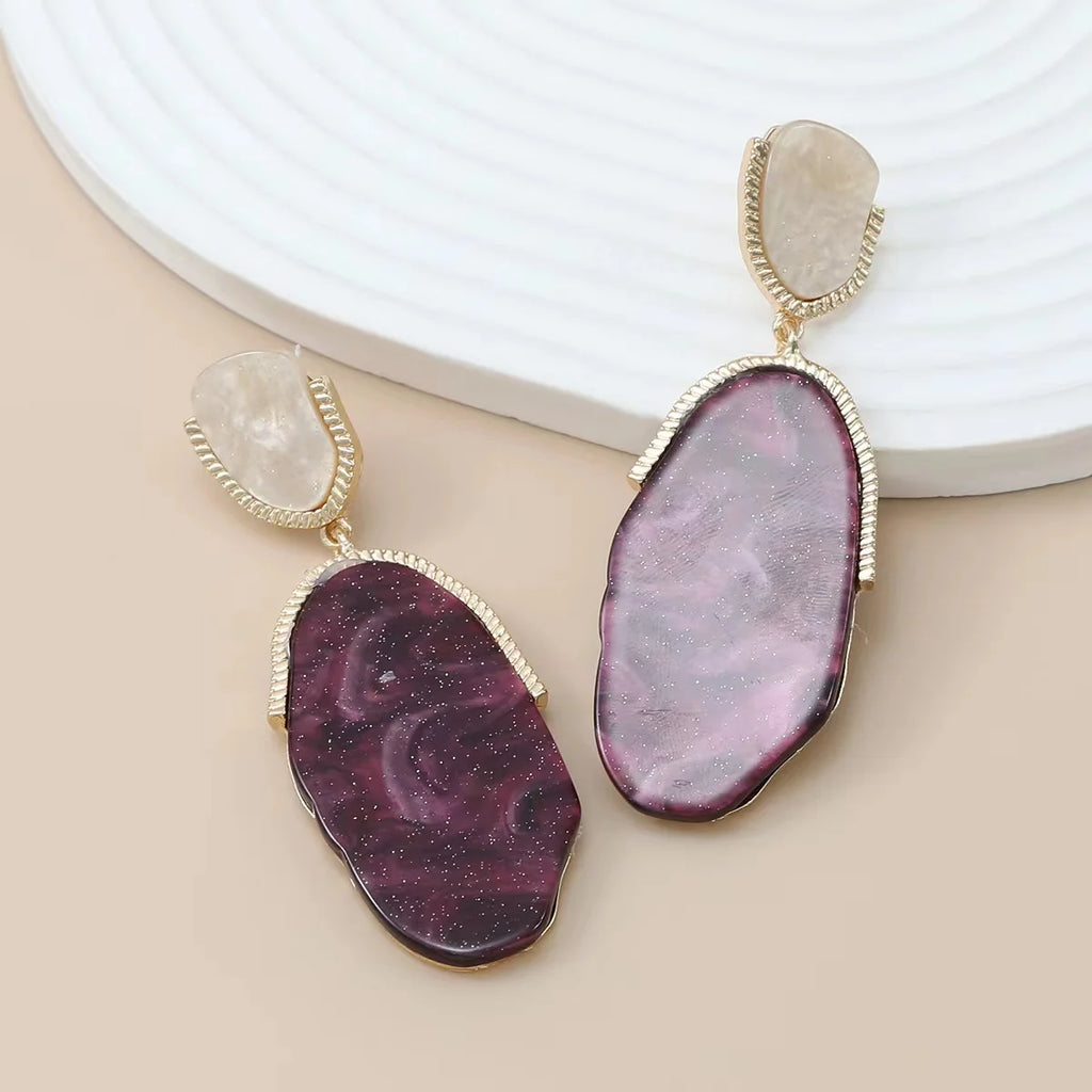 Pendientes Colgantes Geométricos de Resina para Mujer