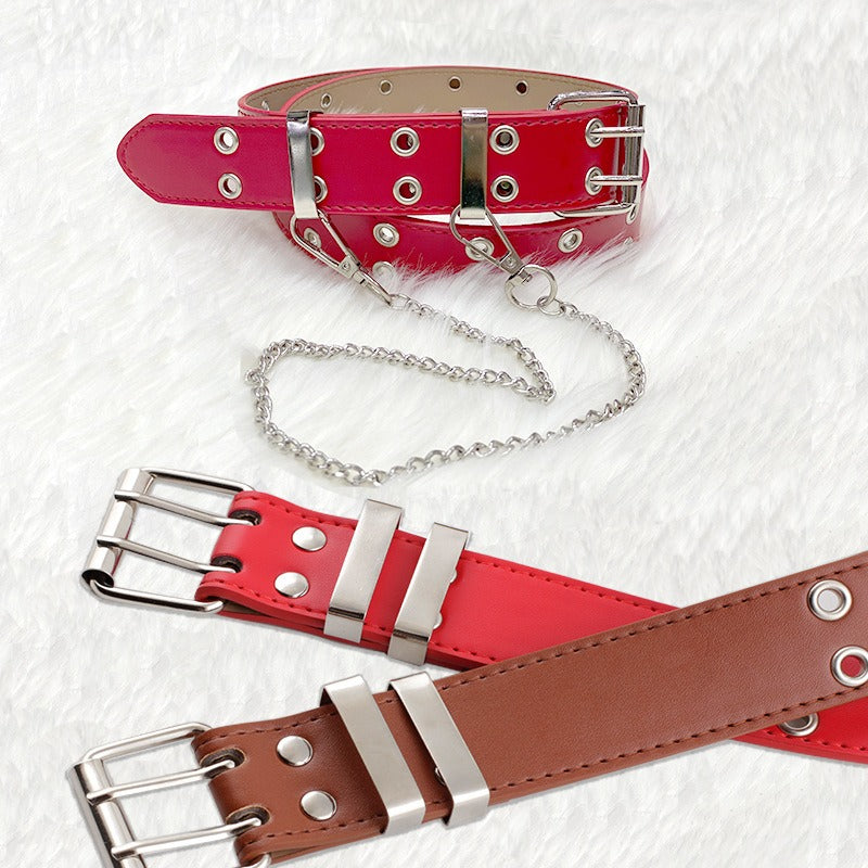 Cinturon Punk Hip Hop con Cadena Decorativa para Mujer - Estilo Urbano