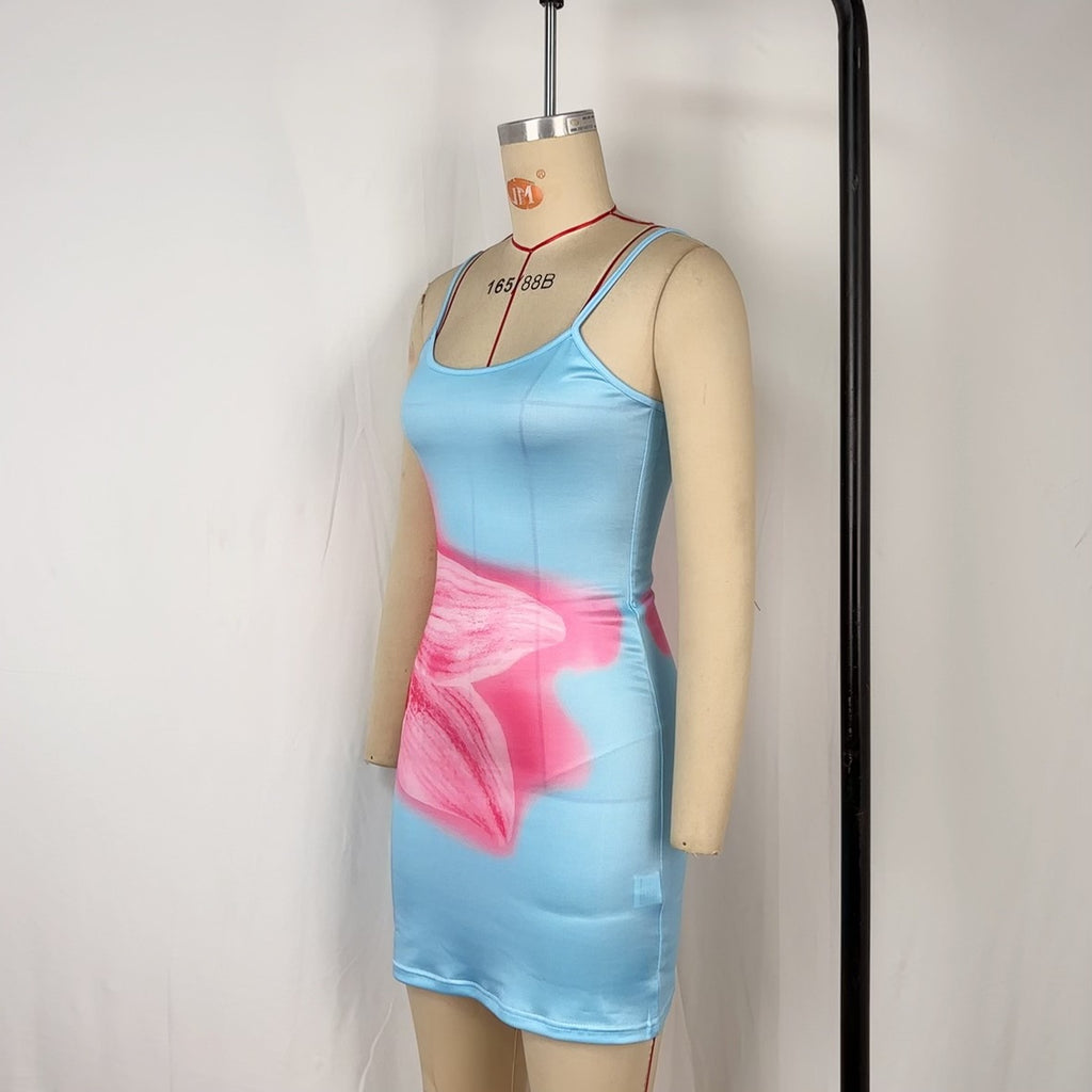 Vestido strapless floral bodycon para vacaciones