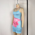 Vestido strapless floral bodycon para vacaciones