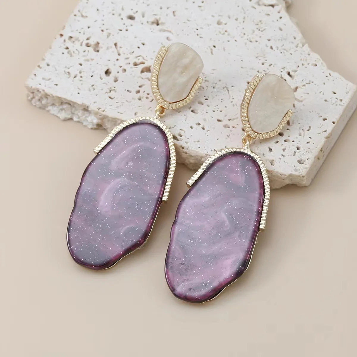 Pendientes Colgantes Geométricos de Resina para Mujer