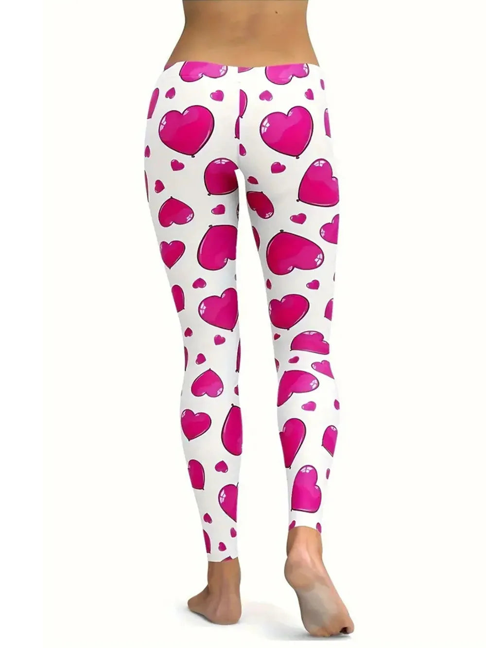 Pantalones Pitillo con Estampado de Corazones para Mujer
