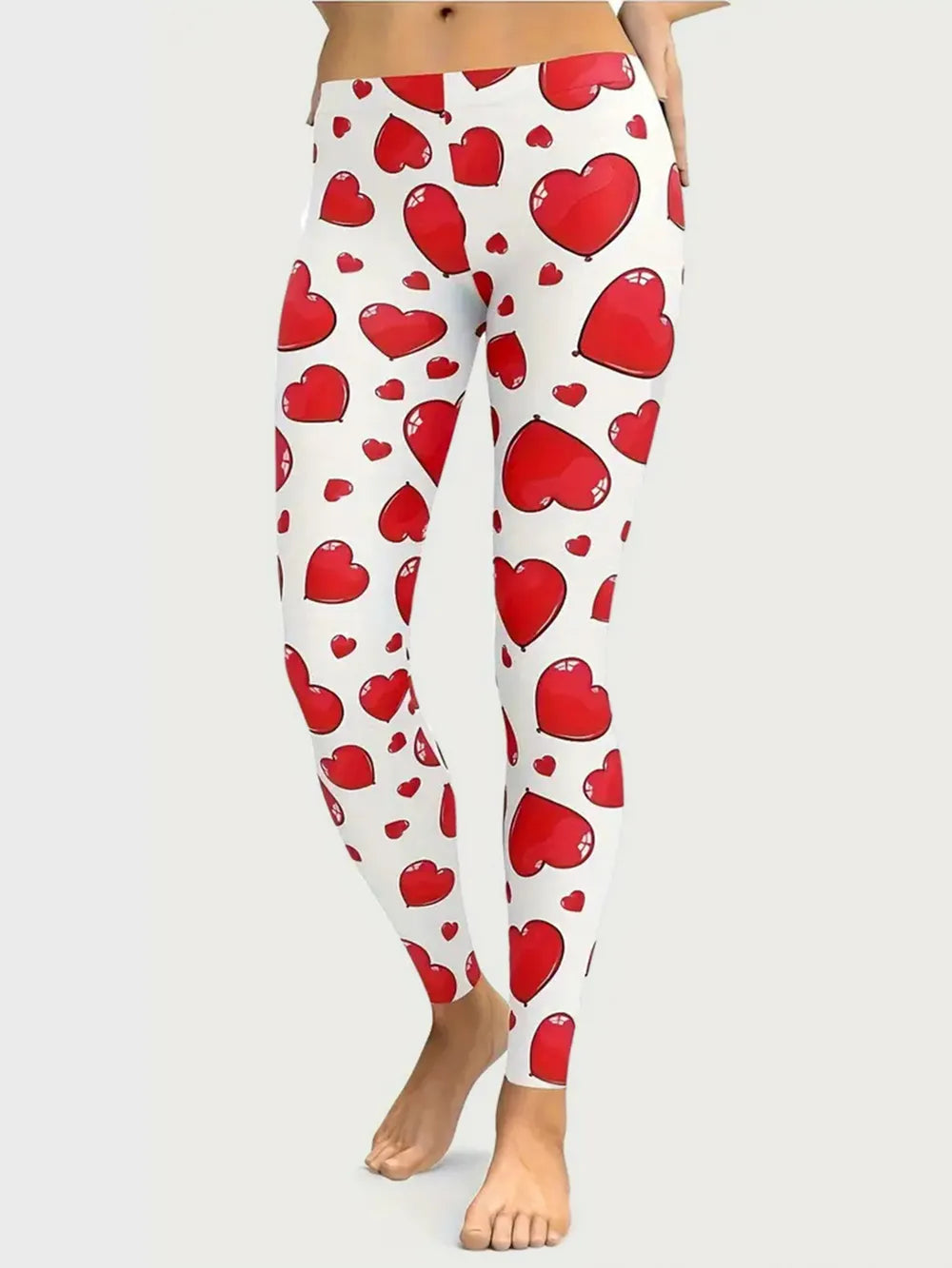 Pantalones Pitillo con Estampado de Corazones para Mujer