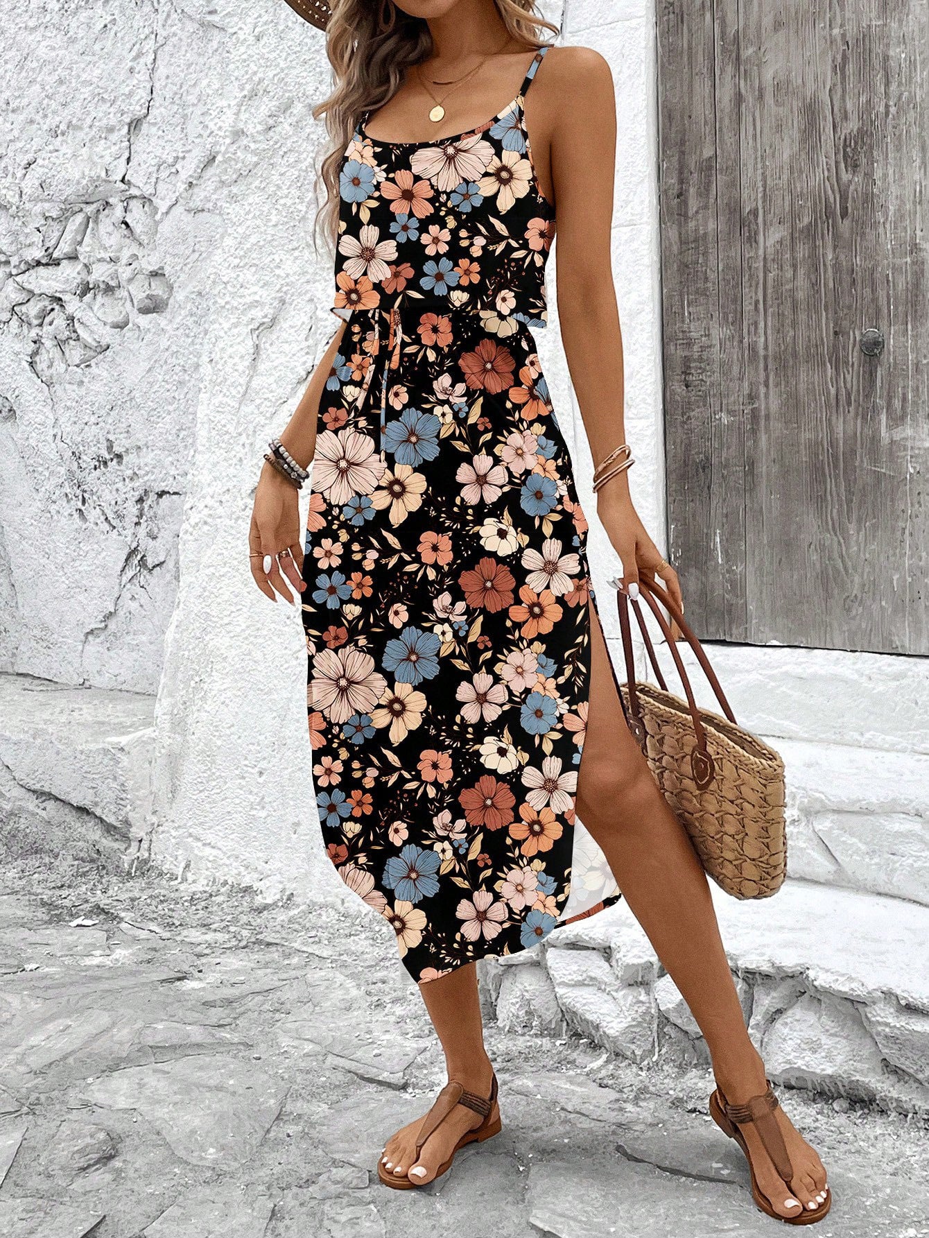 Vestido camisola midi con estampado – Tallas S a 5XL