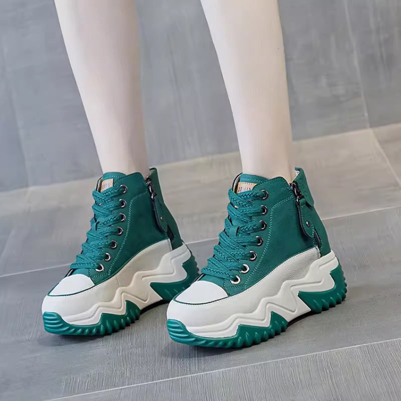 Small niche high top women's shoes thick soled casual versatile sports shoes | Otoño Invierno