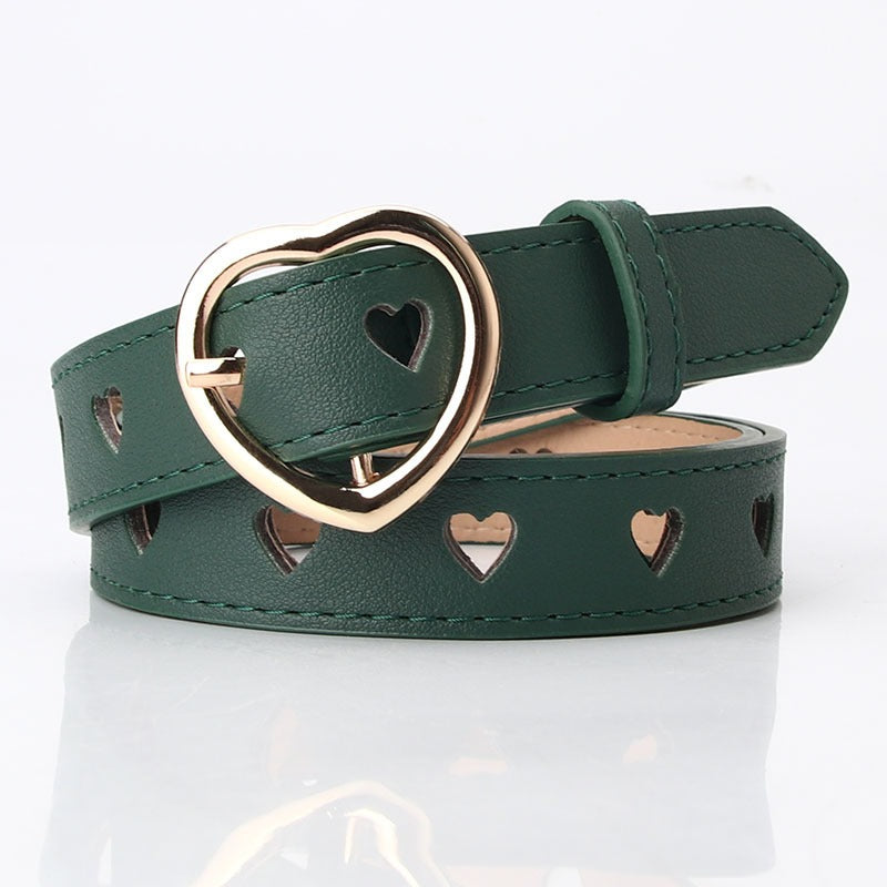 Cinturon Decorativo con Corazones Calados para Mujer - Estilo Dulce