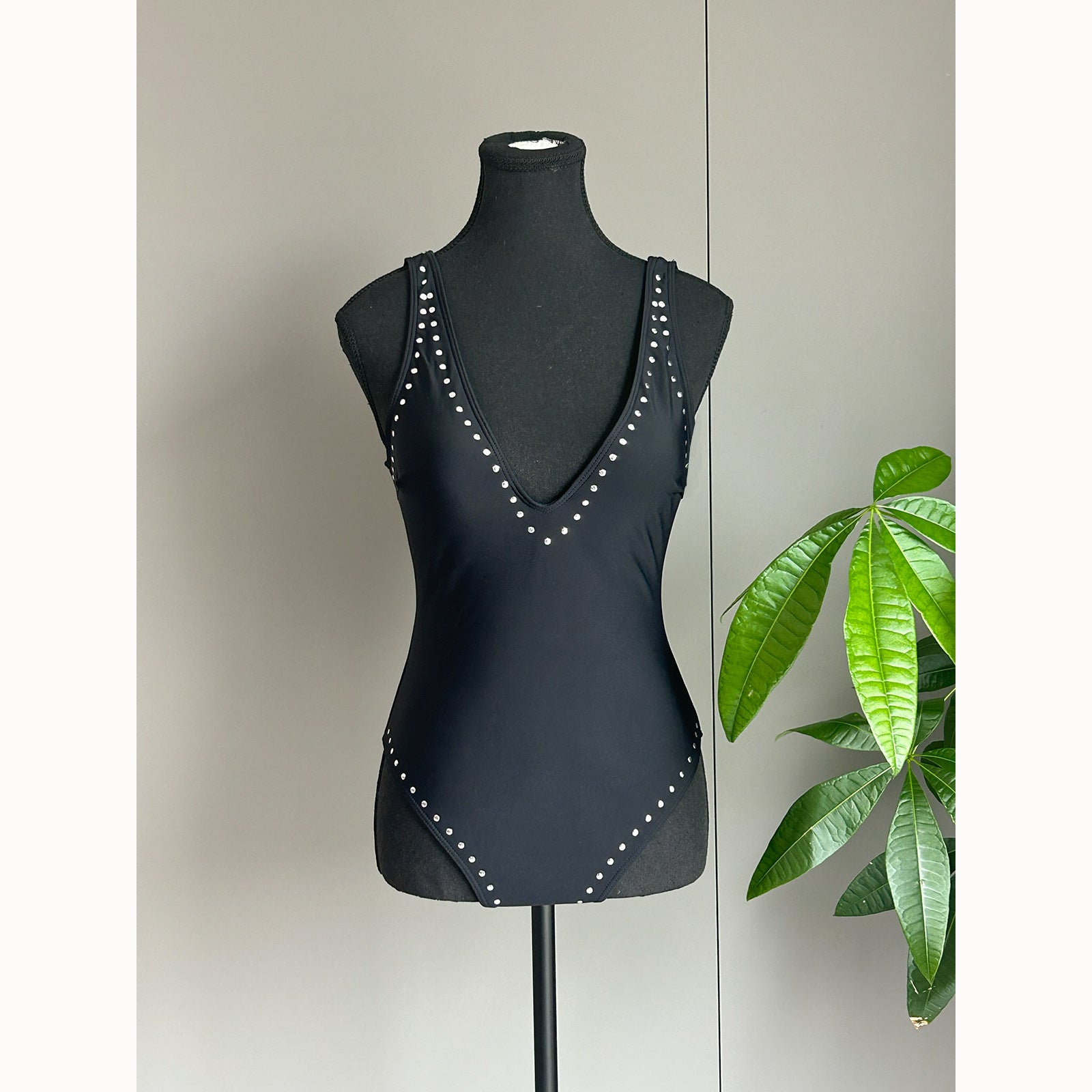 Mono Bañador Sexy de Color Sólido para Mujer