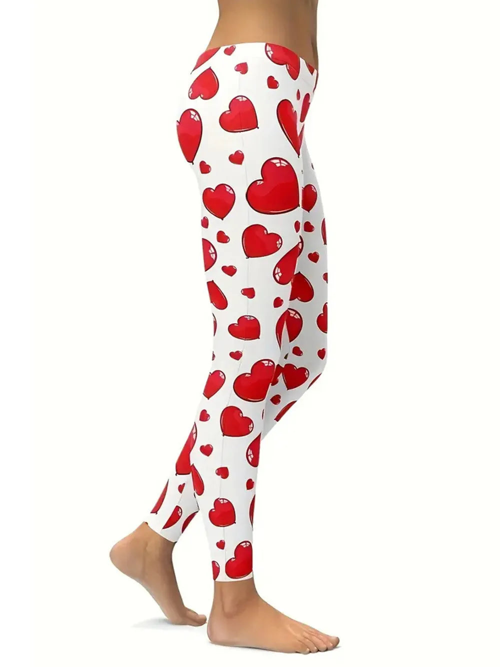 Pantalones Pitillo con Estampado de Corazones para Mujer