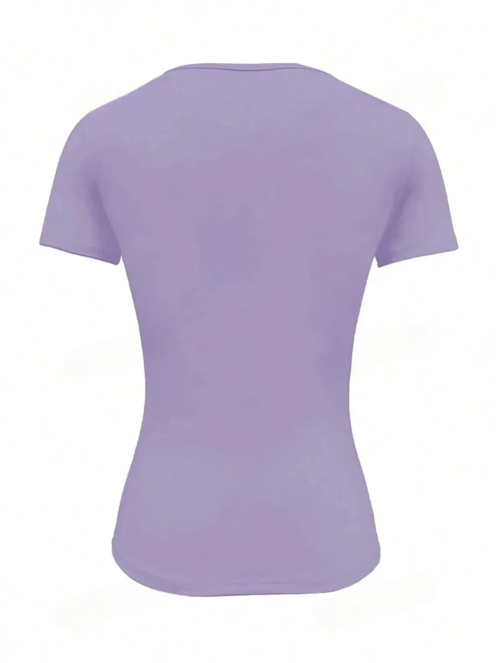 Camiseta Slim Fit de Manga Corta con Cuello Redondo para Mujer