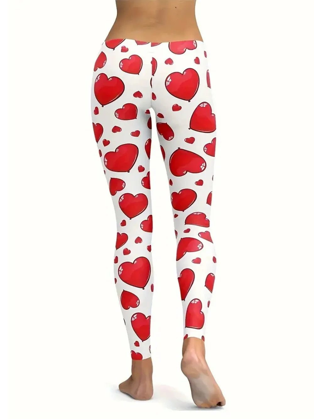Pantalones Pitillo con Estampado de Corazones para Mujer