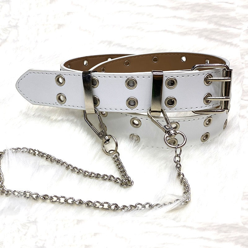 Cinturon Punk Hip Hop con Cadena Decorativa para Mujer - Estilo Urbano