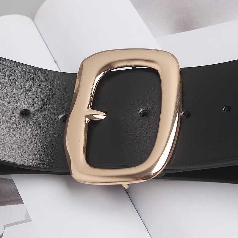 Cinturón Ancho de Cuero Genuino para Mujer – Estilo Corsé