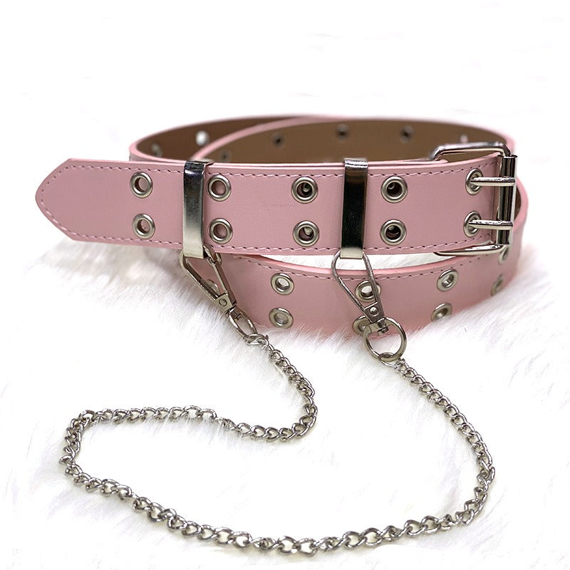 Cinturon Punk Hip Hop con Cadena Decorativa para Mujer - Estilo Urbano