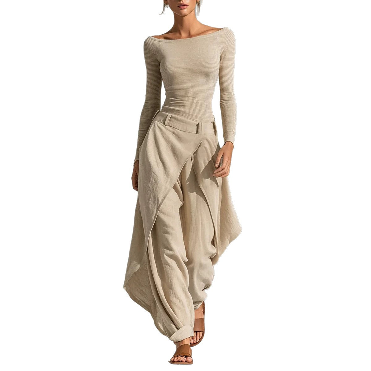 Conjunto Dos Piezas Top Holgado y Pantalón para Mujer