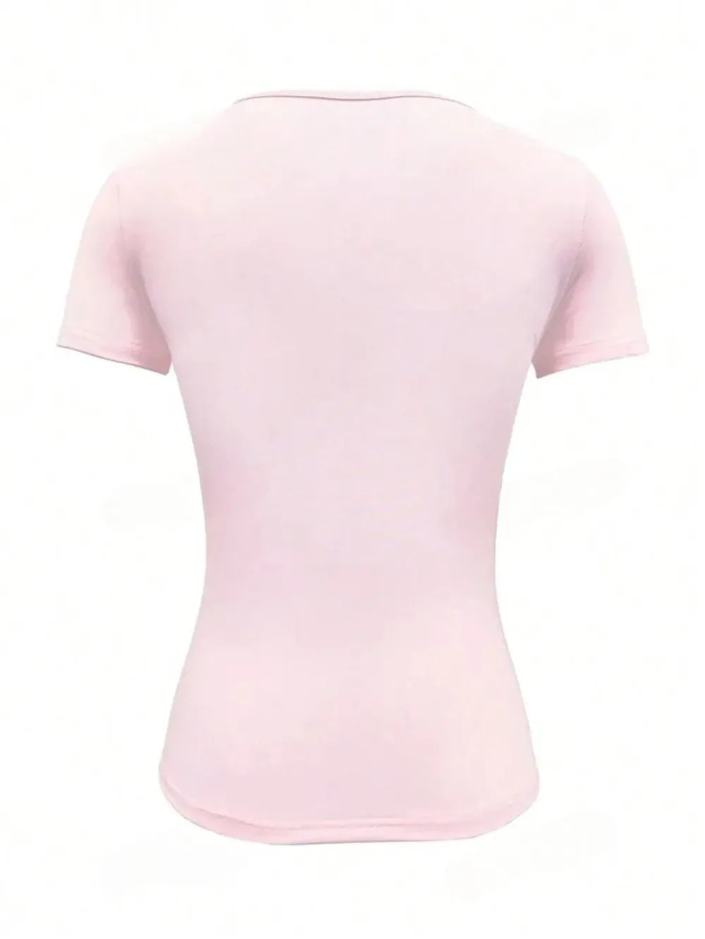 Camiseta Slim Fit de Manga Corta con Cuello Redondo para Mujer