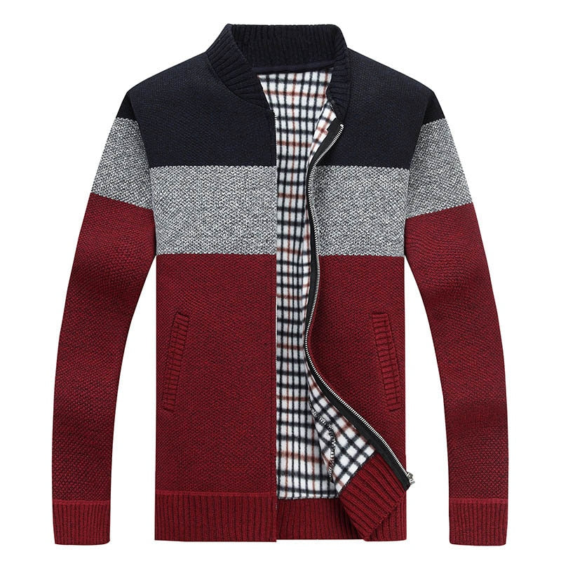 New Men's Sweaters Autumn Winter Warm Cashmere Wool Zipper Cardigan Sweaters Man Casual Knitwear Sweatercoat male clothe