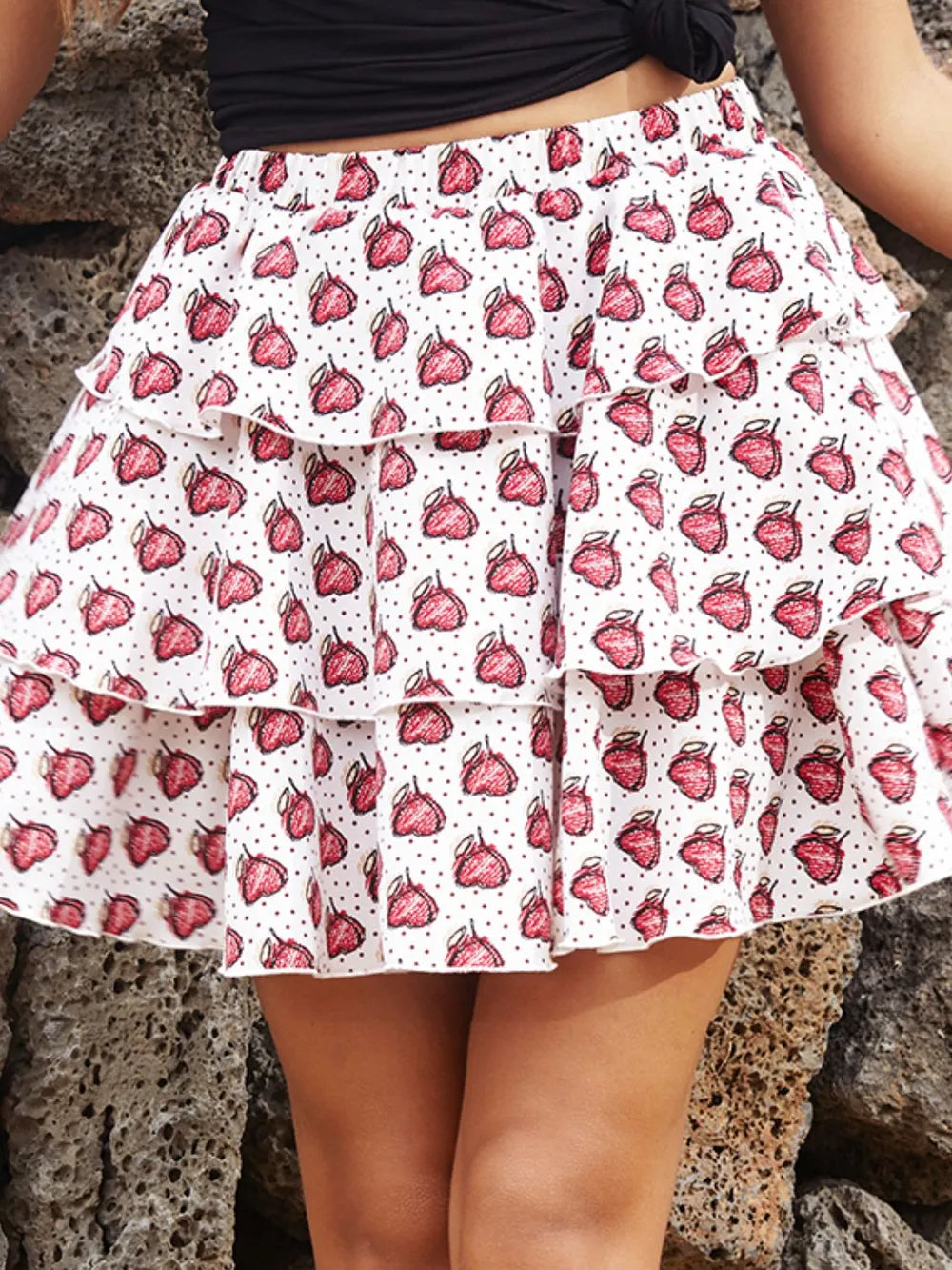 Minifalda Estampada con Capas