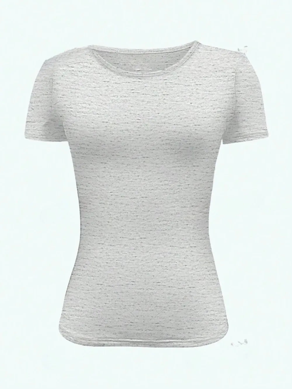 Camiseta Slim Fit de Manga Corta con Cuello Redondo para Mujer