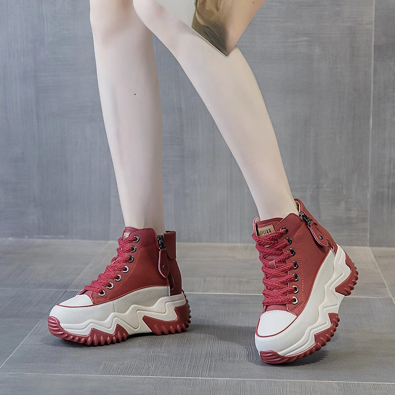 Small niche high top women's shoes thick soled casual versatile sports shoes | Otoño Invierno