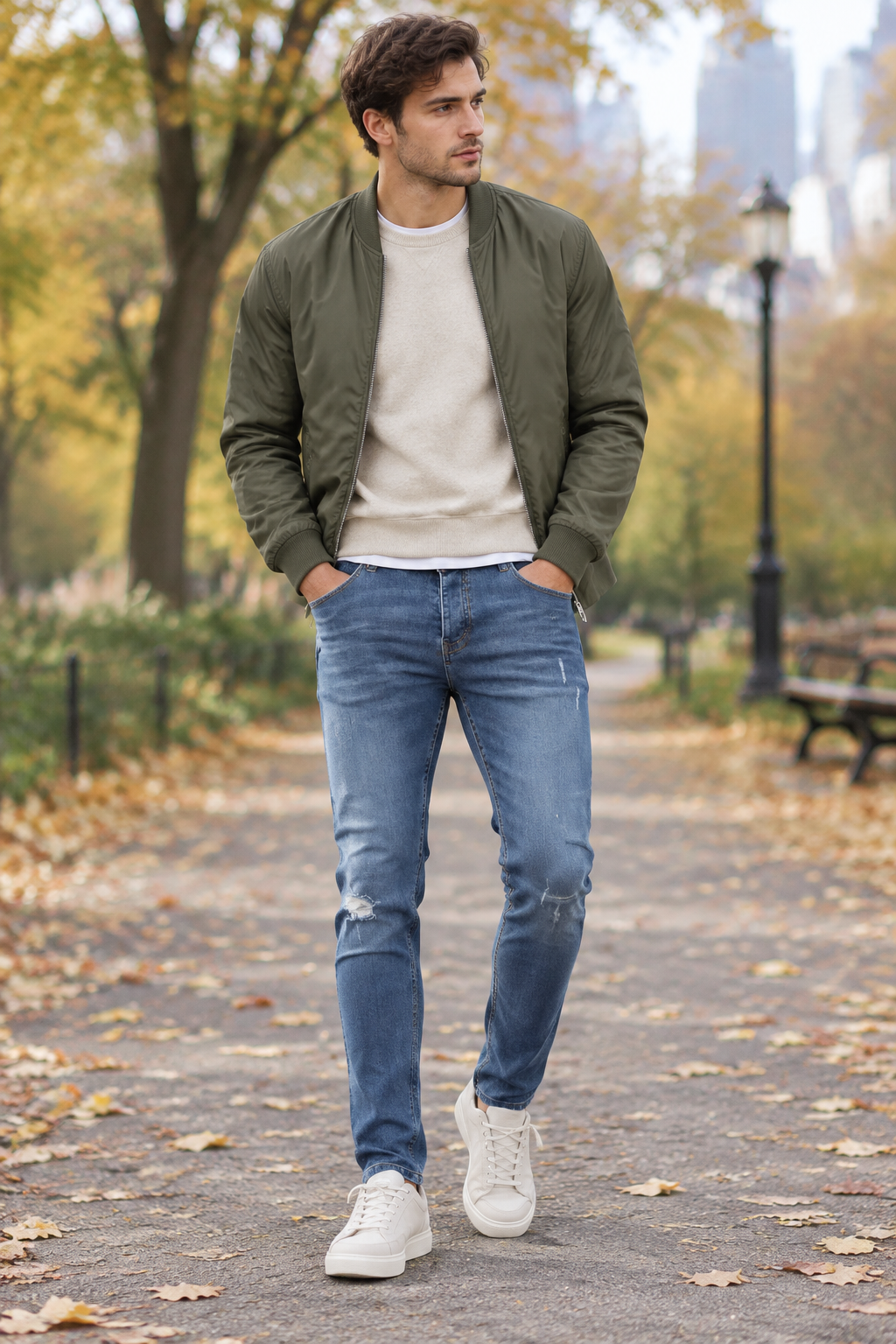 Personality Denim Skinny Jeans For Men